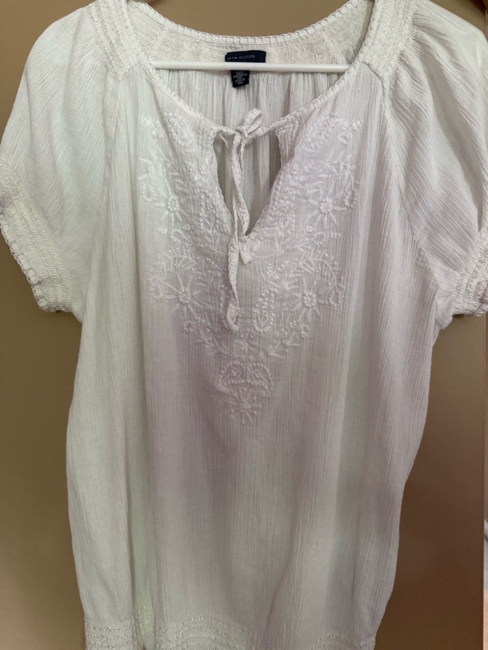 Vintage Tommy Hilfiger Embroidered Peasant Top